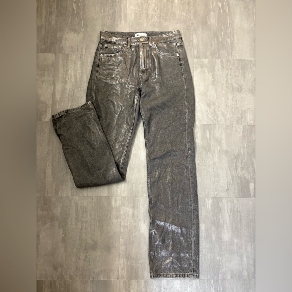 Metallic Gray Jeans